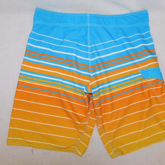 Billabong Platinum X Recycler Mens 38 Orange Blue Striped Unlined Board Shorts - Picture 10 of 14